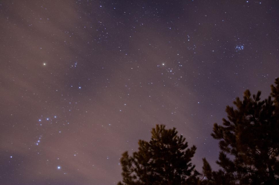 Free Image of Night Sky Filled With Stars and Clouds 