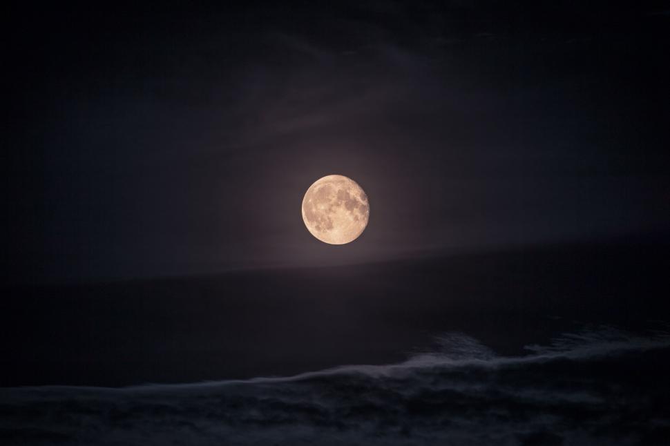 Free Image of Full Moon Illuminates Dark Night Sky 