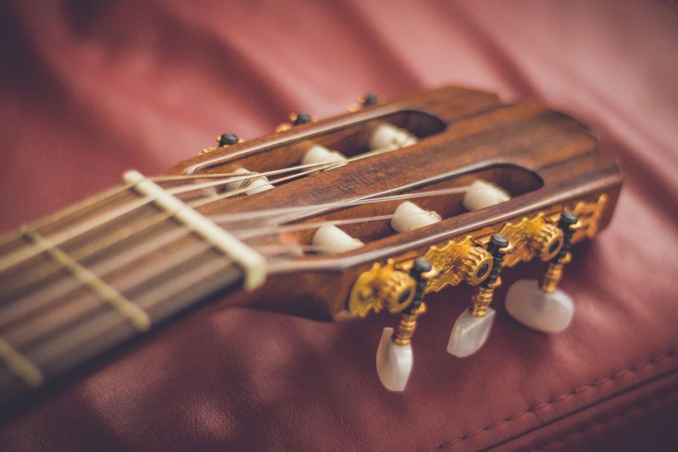 Free Image of Close Up of Acoustic Guitar With Strings 