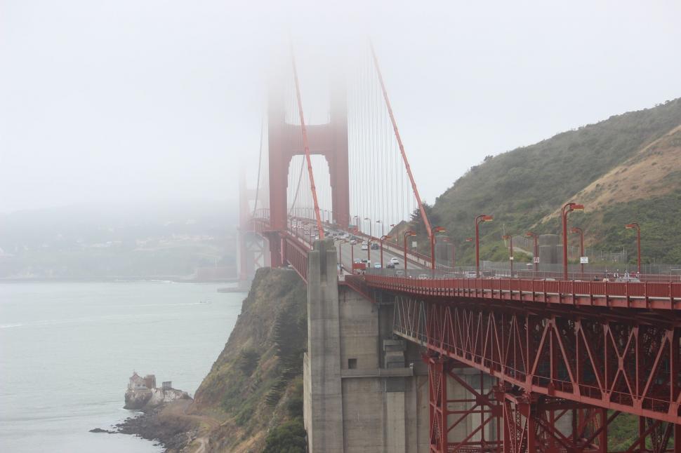 Free Image of Foggy View of the Golden Gate Bridge 
