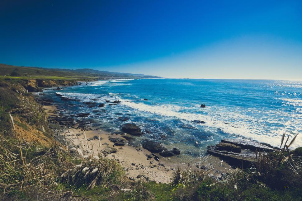 Free Image of Ocean View From Hilltop 