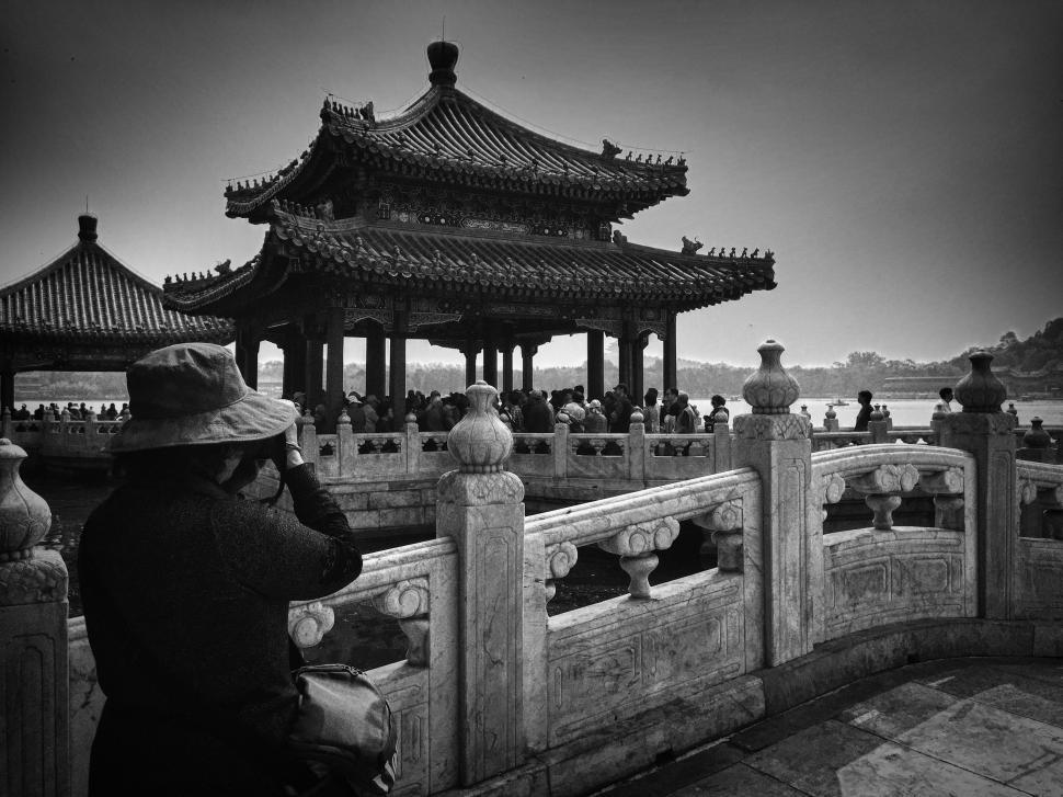 Free Image of Person Taking Picture in Black and White 