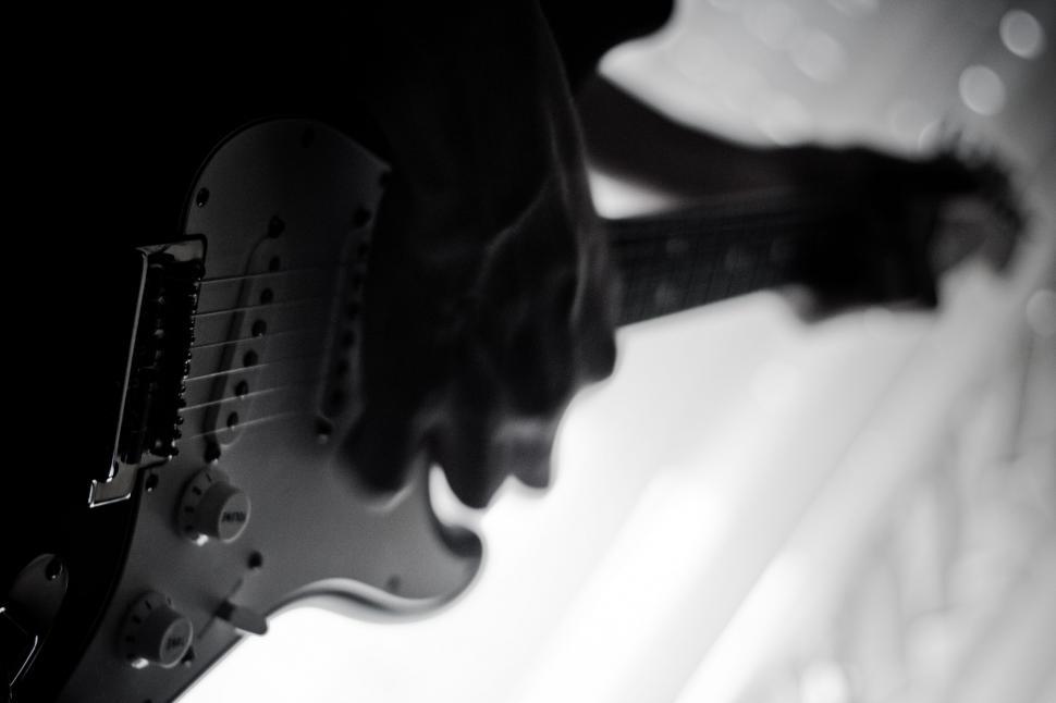 Free Image of Classic Guitar in Black and White 
