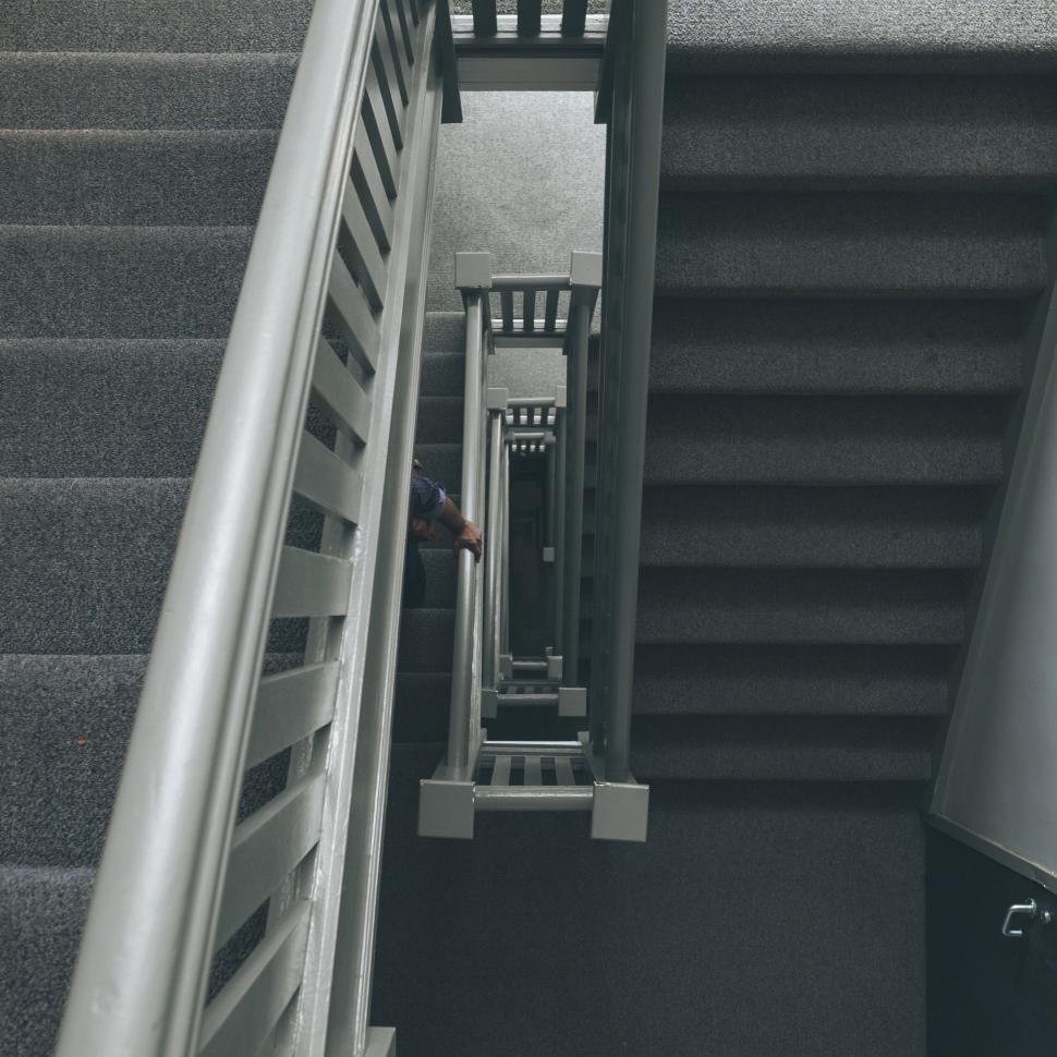 Free Image of Monochrome Staircase Ascending 
