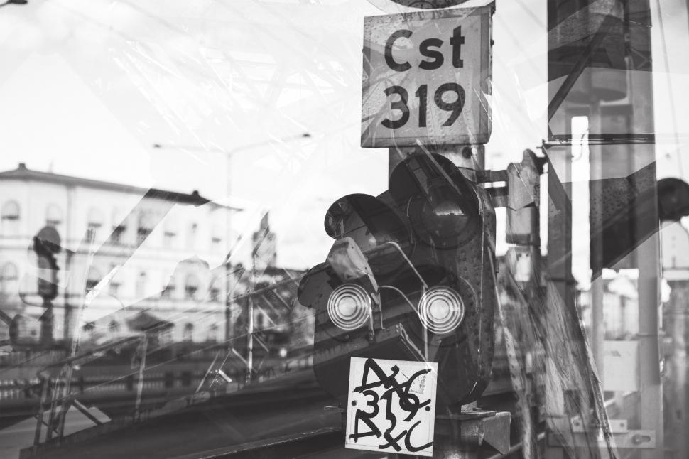 Free Image of Intersection Street Sign in Black and White 