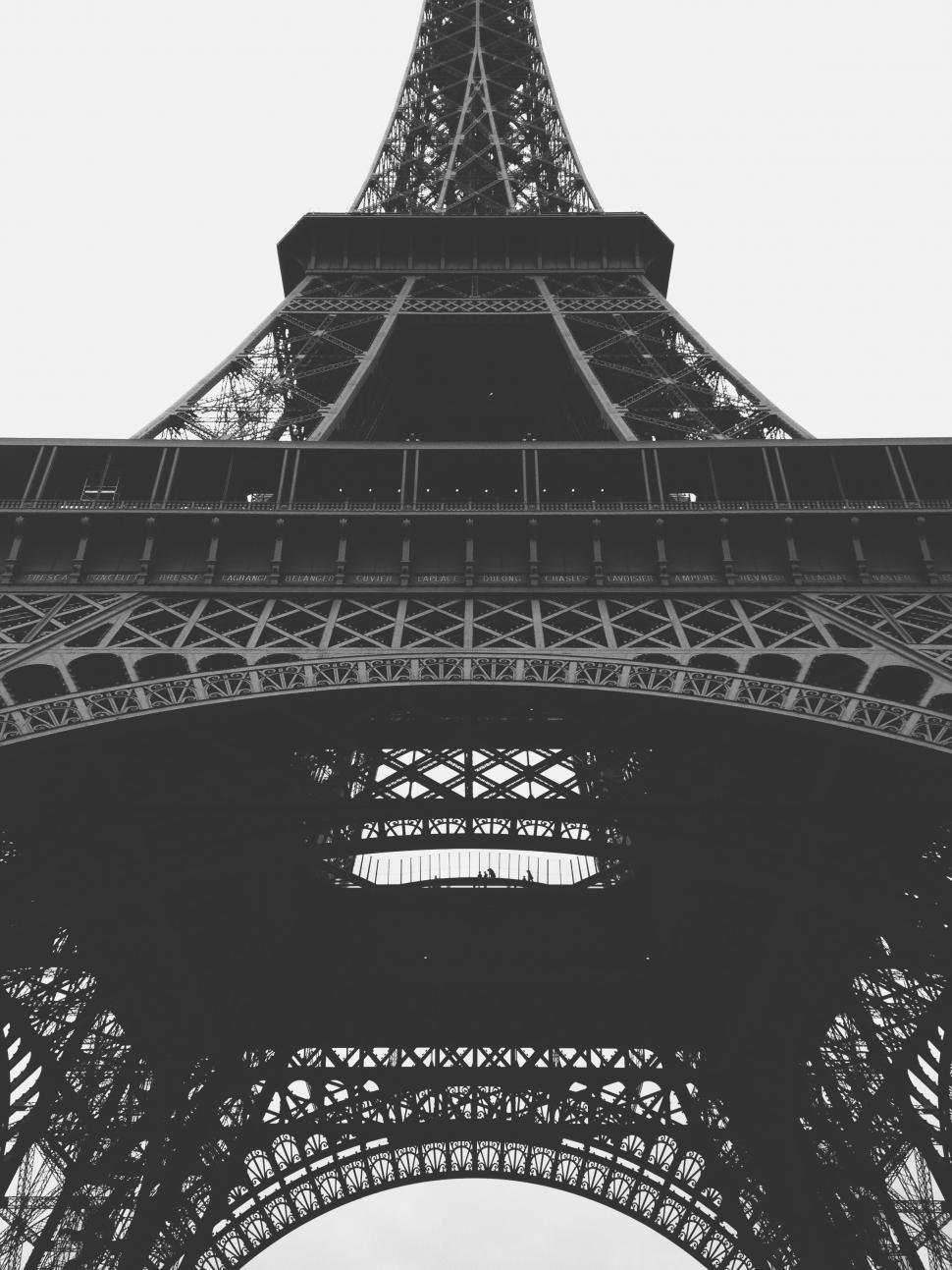 Free Image of Iconic Eiffel Tower in Black and White 