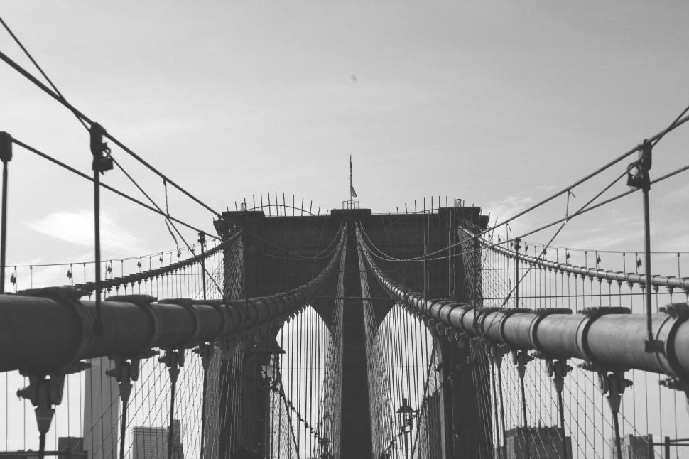 Free Image of Brooklyn Bridge in Black and White 