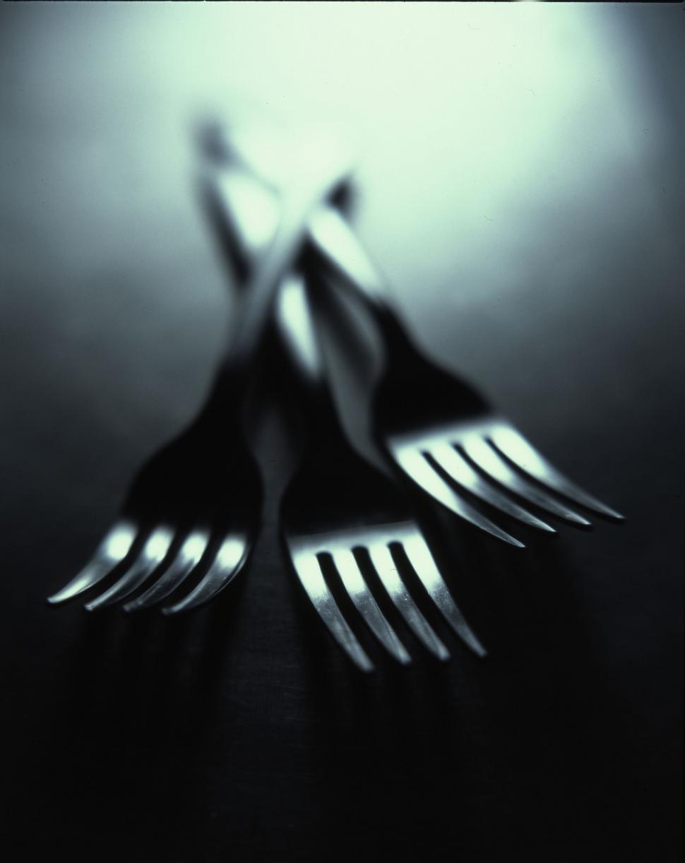 Free Image of Fork and Knife on Table 