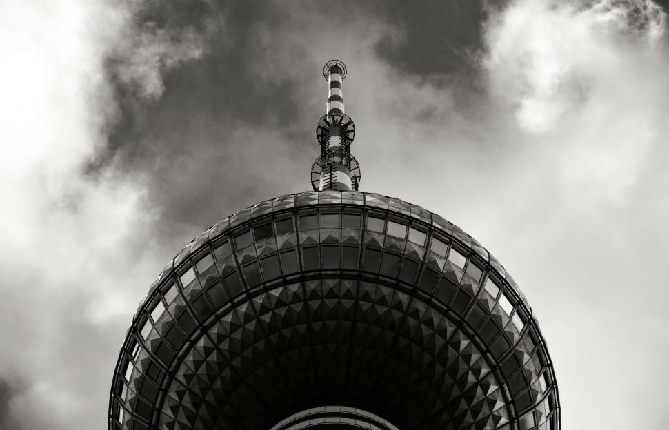 Free Image of Majestic Clock Tower in Black and White 