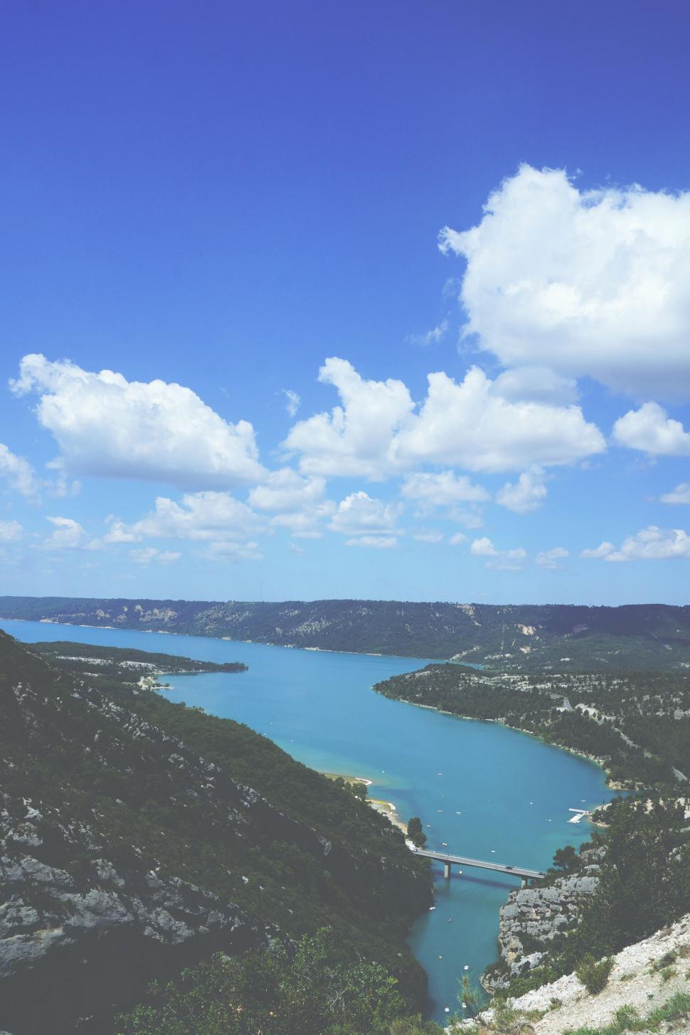 Free Image of Overlooking a Lake From a High Point 