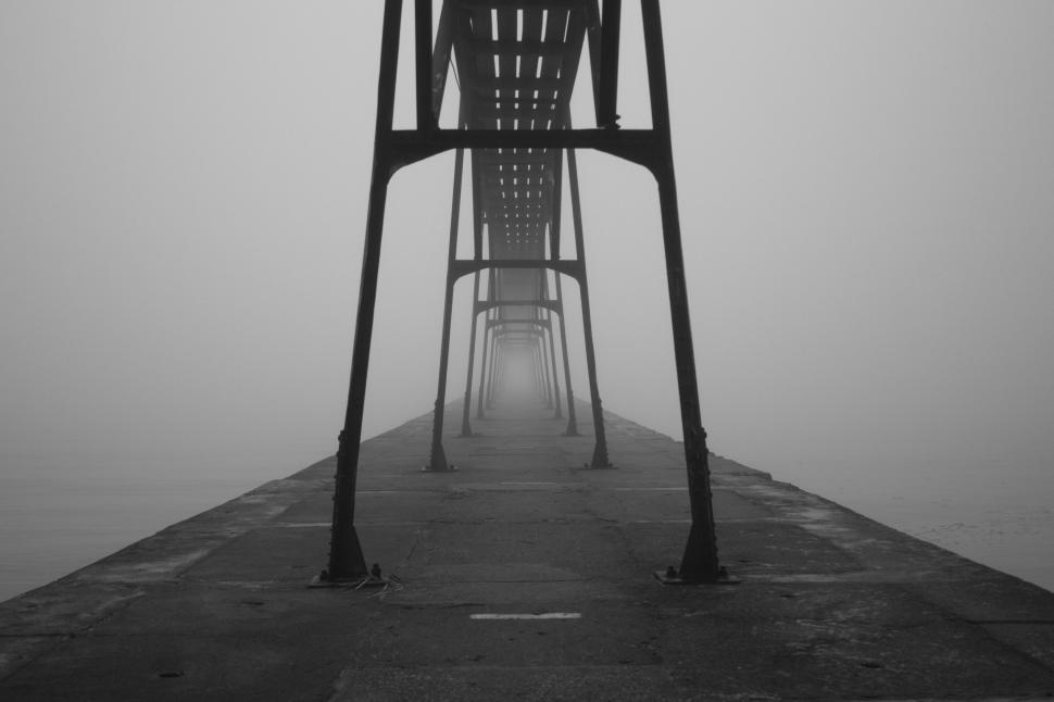 Free Image of Bridge Vanishing in Fog 