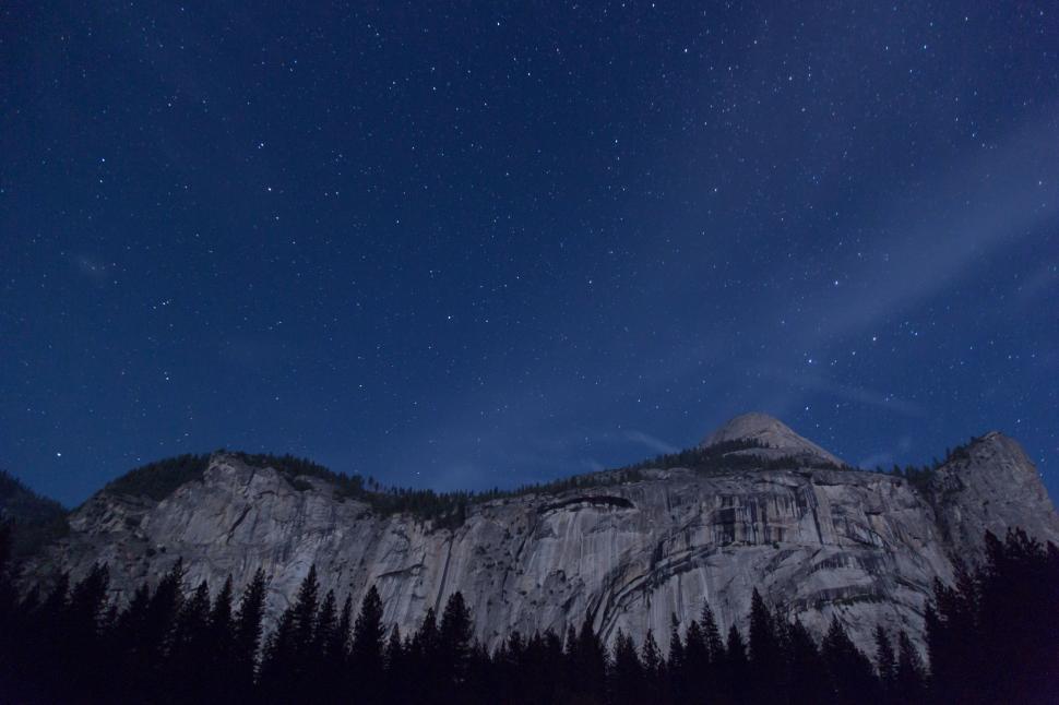 Free Image of Majestic Mountain Under a Starlit Sky 