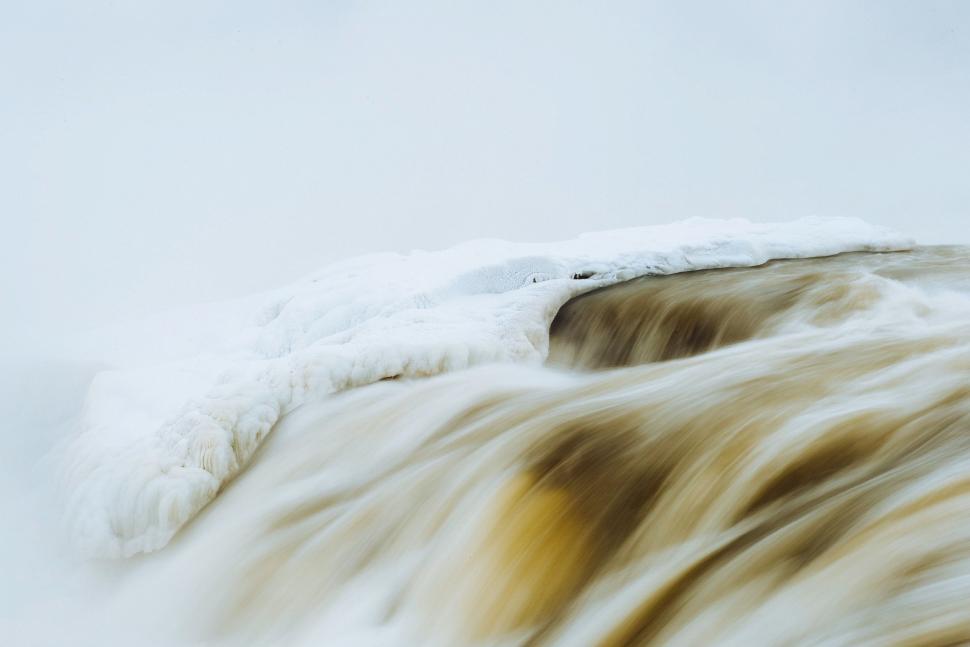 Free Image of Waterfall in Snow Painting 
