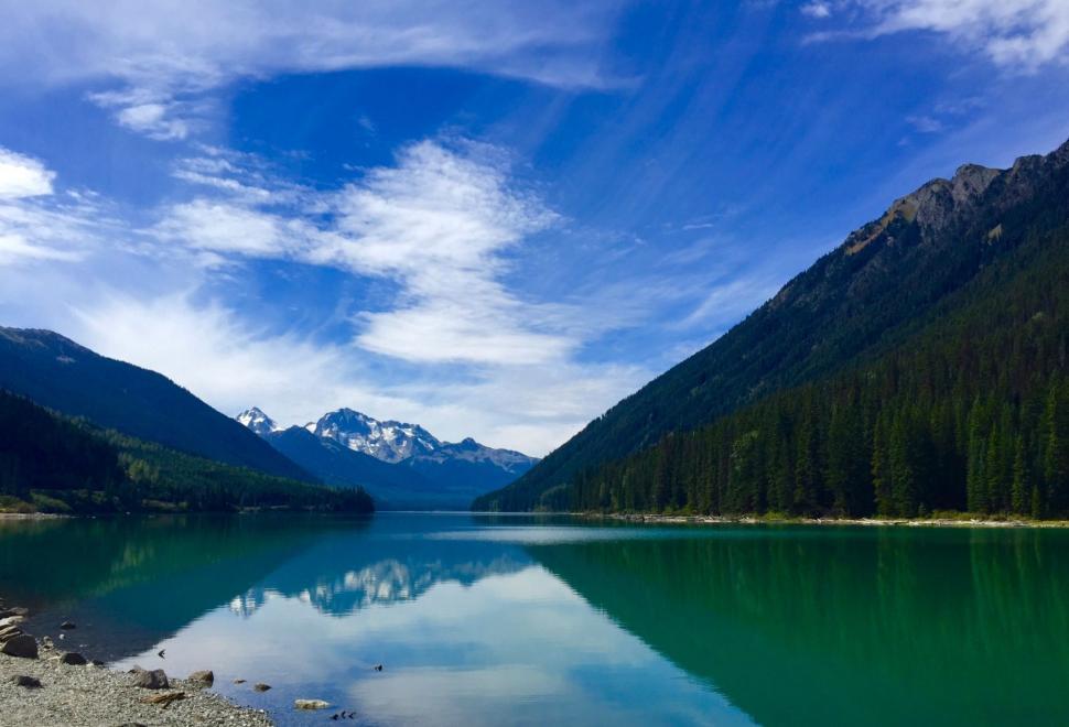 Free Image of Mountain-Encircled Lake Under Blue Sky 