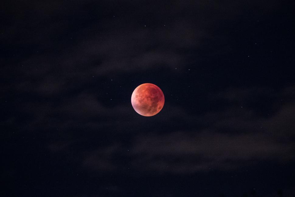 Free Image of Red Moon in Night Sky 