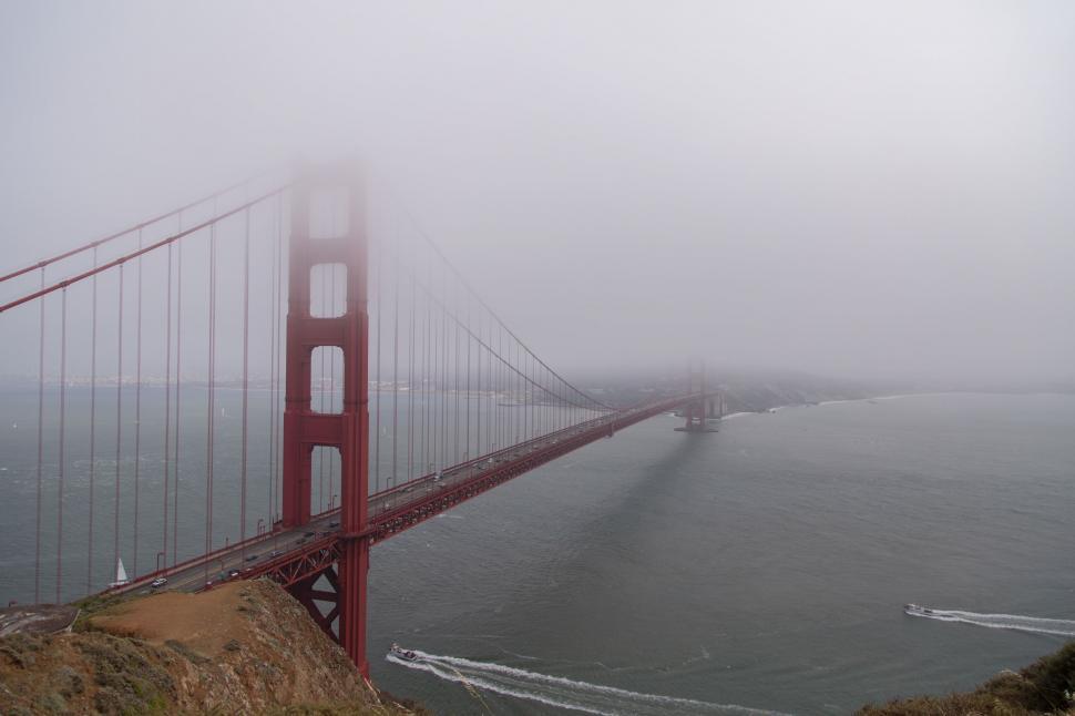 Free Image of Foggy View of the Golden Gate Bridge 