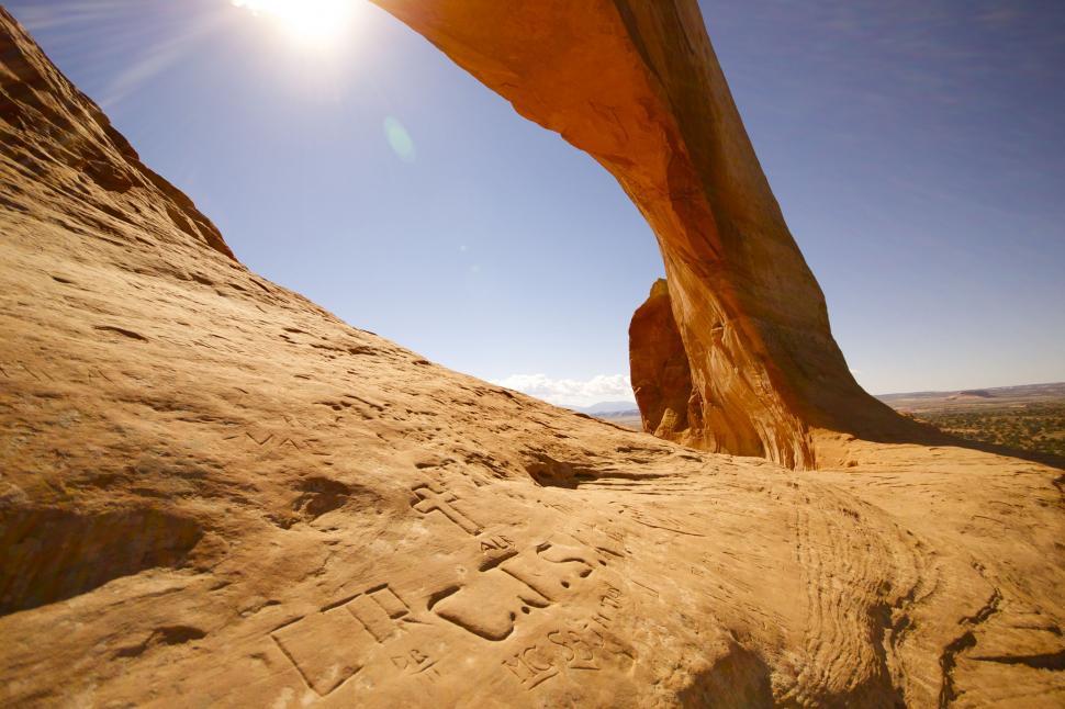 Free Image of Rock Formation Amid Desert Landscape 
