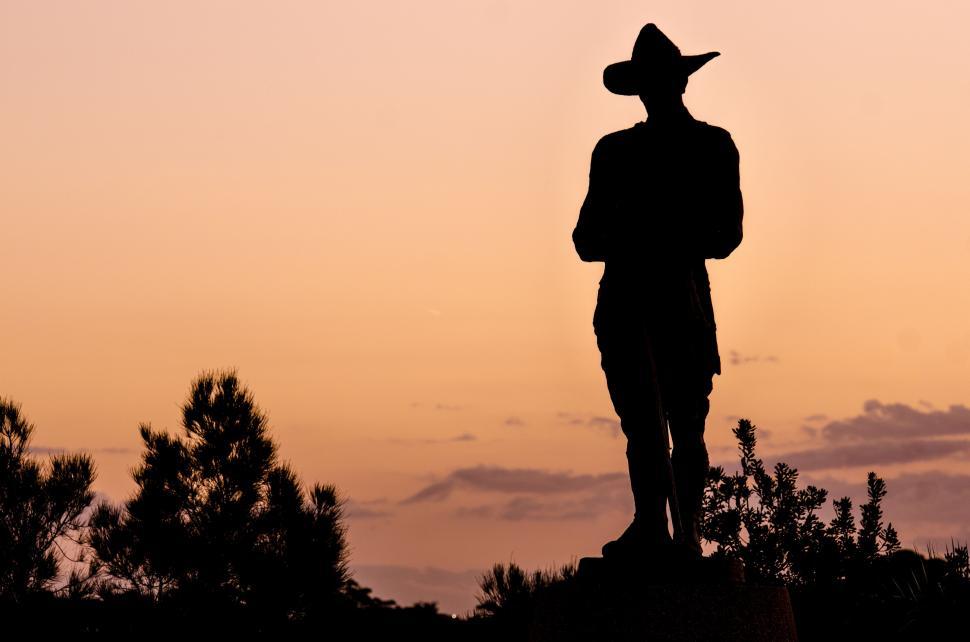 Free Image of Silhouette of a Man Wearing a Cowboy Hat 