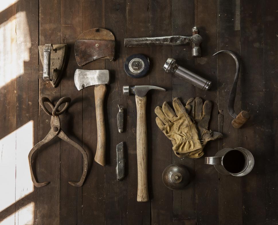 Free Image of Assorted Tools Arranged on a Table 