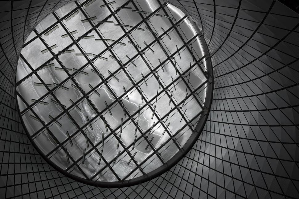 Free Image of Circular Window in Black and White 