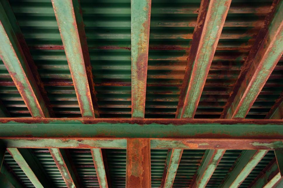 Free Image of Rusting bridge underside - background 