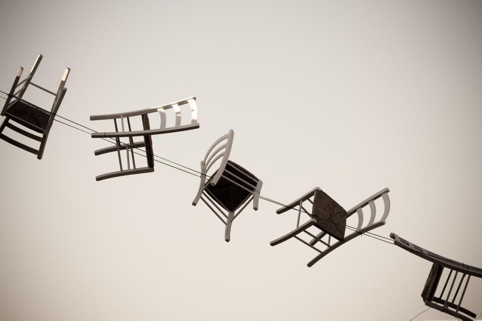 Free Image of Chairs and Table in Monochrome 