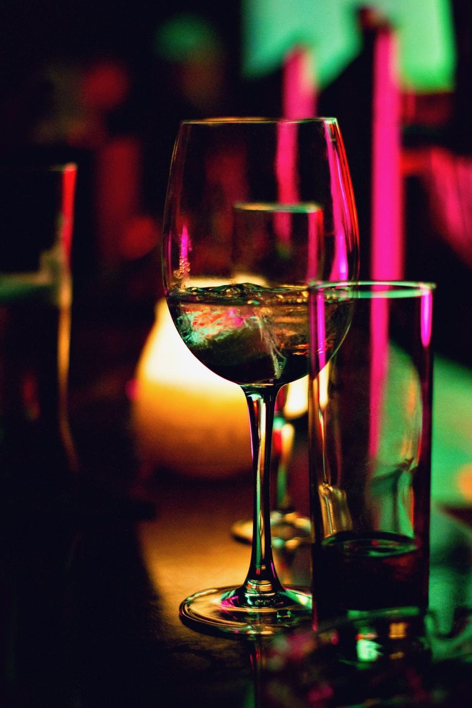 Free Image of Glasses of Wine on Table 