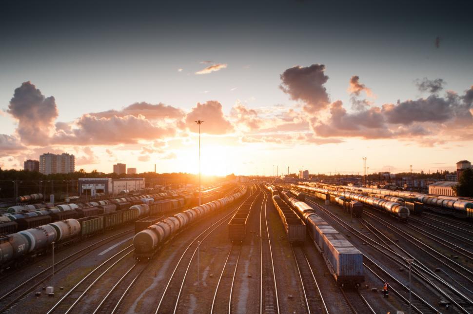 Free Image of Busy Train Yard Filled With Multiple Tracks 