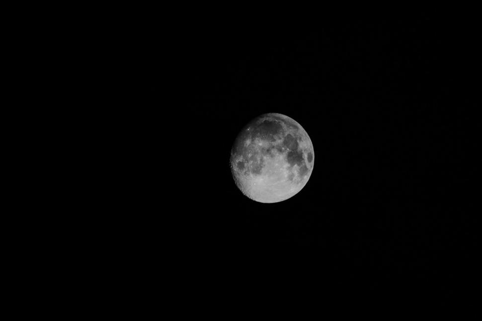 Free Image of Full Moon in Dark Sky 