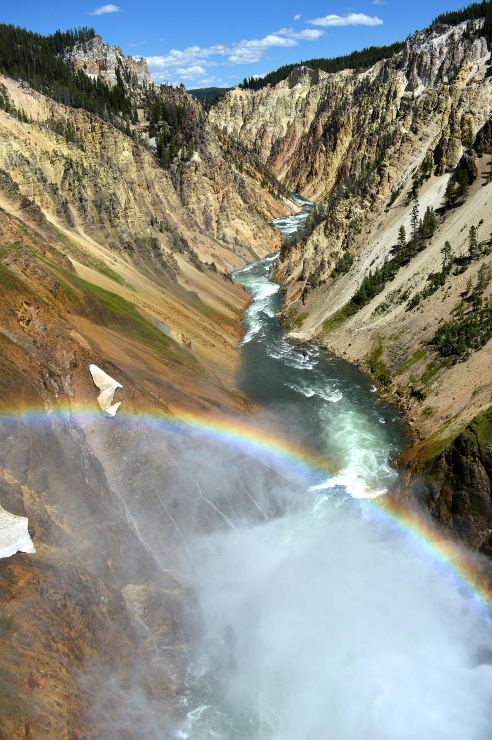 Free Image of Rainbow In The Sky Above River And Mountains 