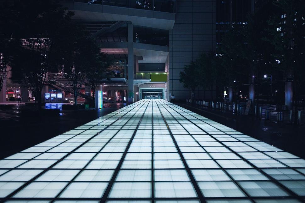 Free Image of Illuminated Walkway in Urban Setting 