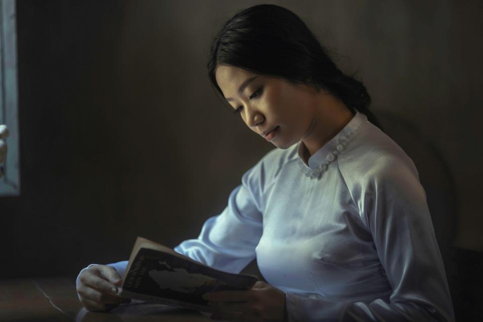 Free Image of Woman Reading a Book 