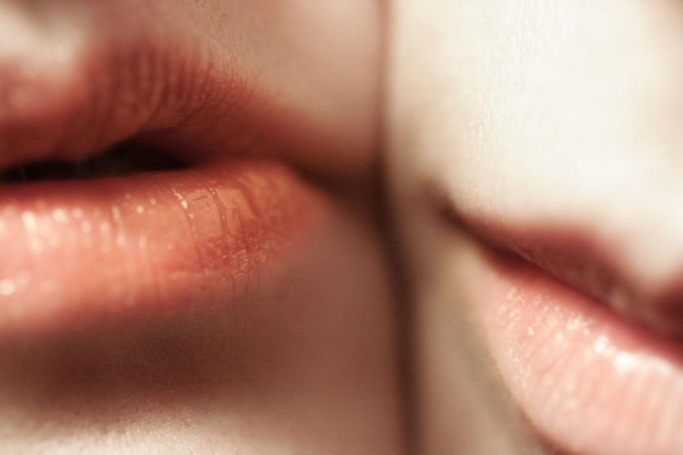 Free Image of Close Up of Womans Lips on White Background 
