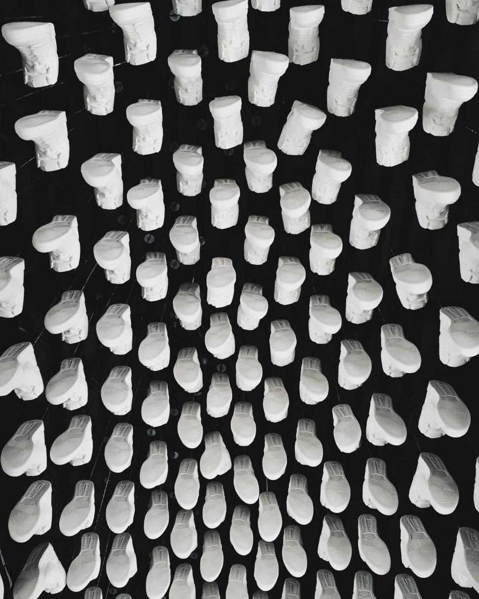 Free Image of Array of Cups in Black and White 