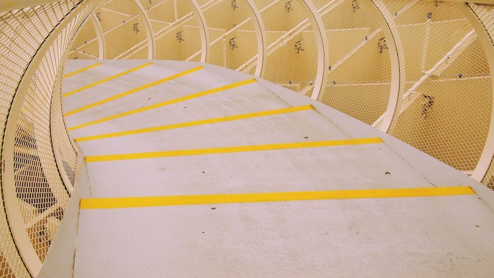 Free Image of Yellow and White Staircase Close Up 