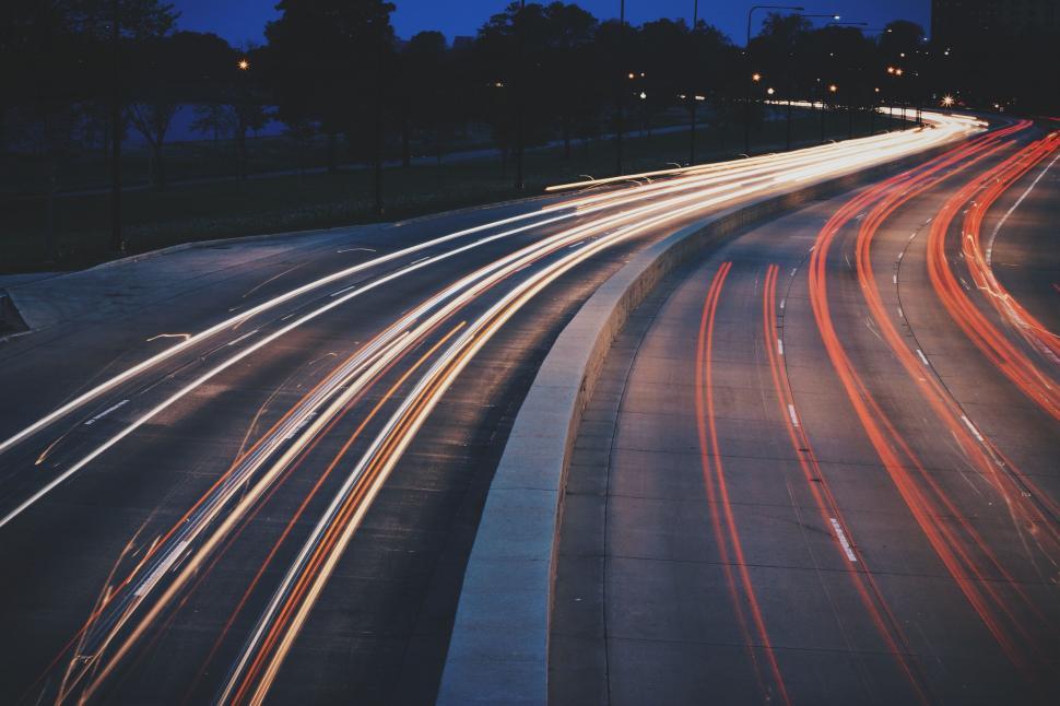 Free Image of Busy Highway at Night 