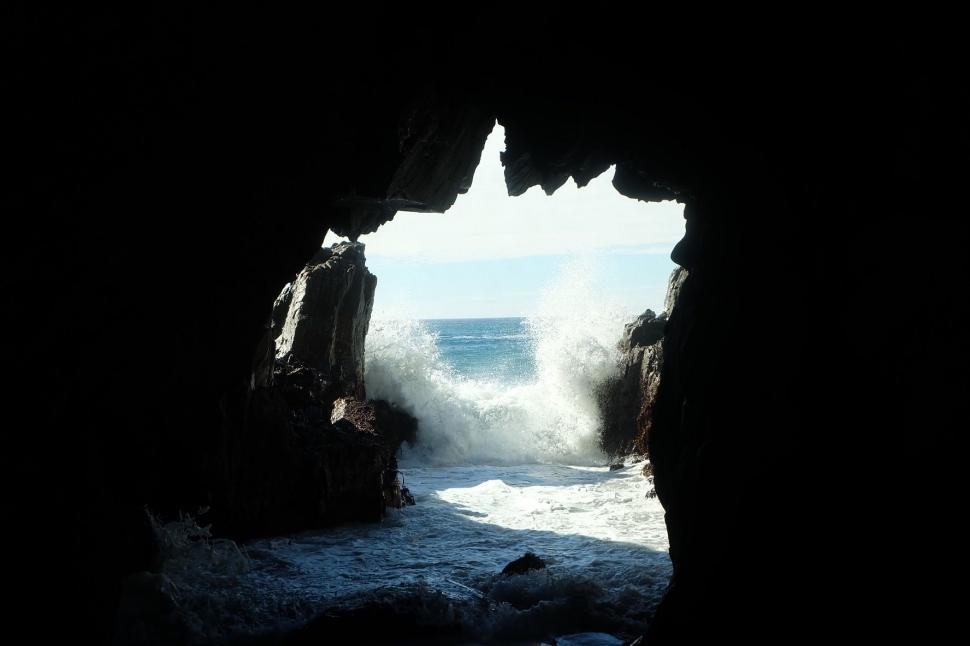 Free Image of Ocean View From Inside a Cave 