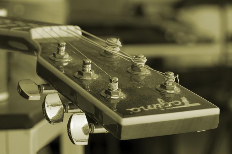 Free Image of Monochrome Guitar Neck Close-Up 