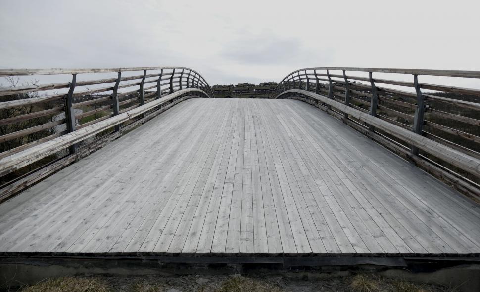 Free Image of Wooden Bridge Crossing Over River 