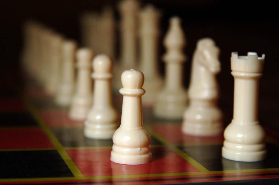 Free Image of White Chess Pieces 