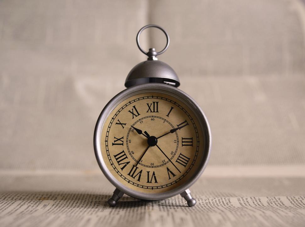 Free Image of Alarm Clock on Table 