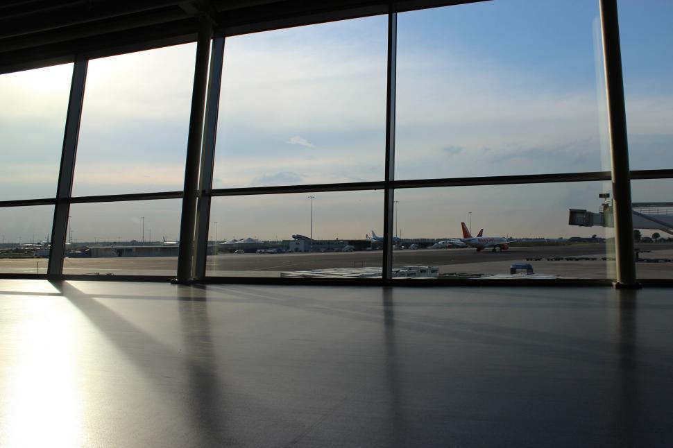 Free Image of View of an Airport Through a Window 