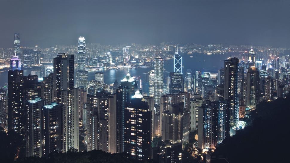 Free Image of City Night View From Hilltop 