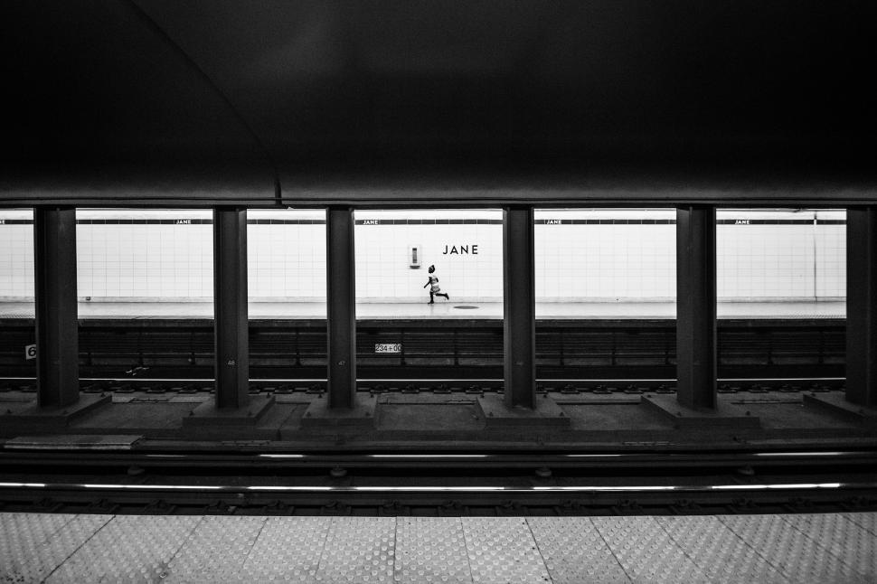Free Image of Train Platform in Black and White 