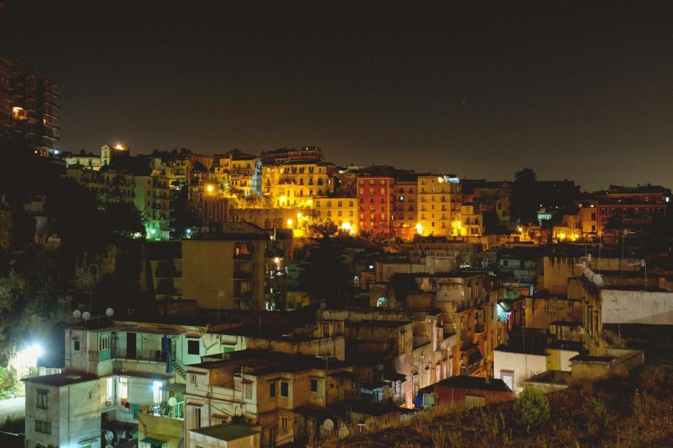Free Image of City Night View From Hill 