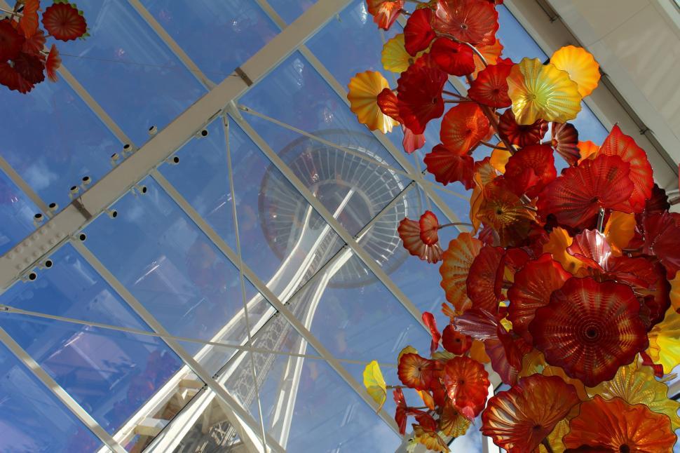 Free Image of Viewing the Space Needle Through a Glass Window 