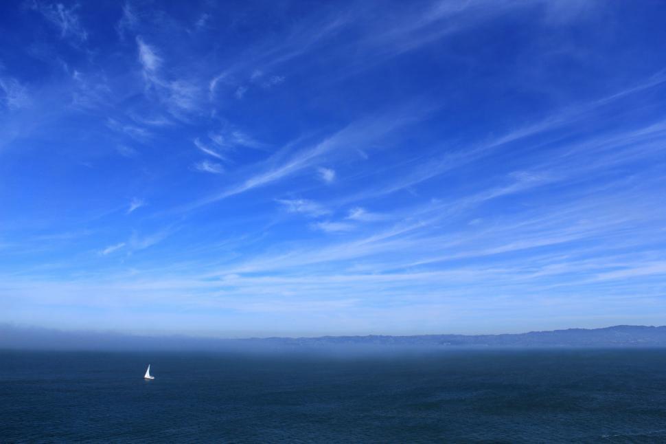 Free Image of Sailboat Navigating the Open Ocean 