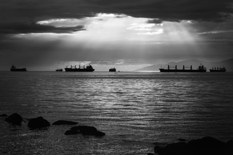Free Image of Ships Sailing on the Ocean 