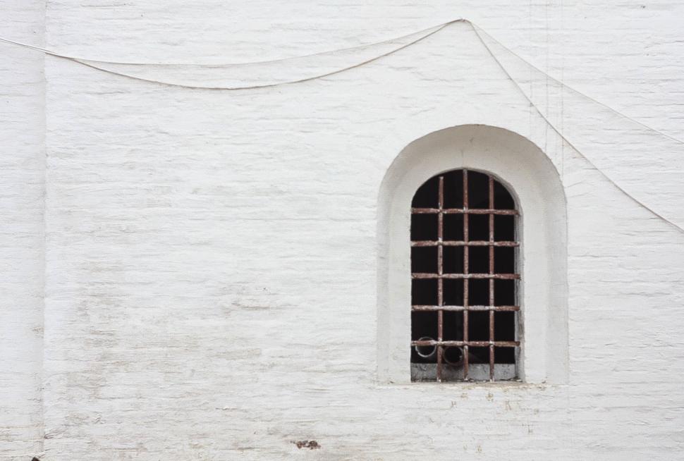 Free Image of Window in a White Brick Building 