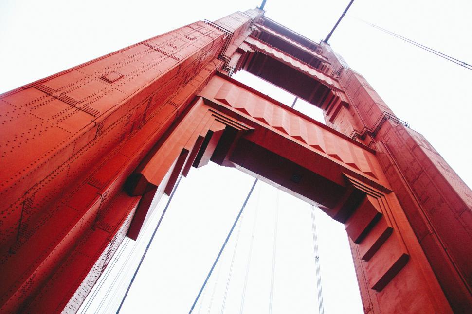 Free Image of A View of the Top of the Golden Gate Bridge 
